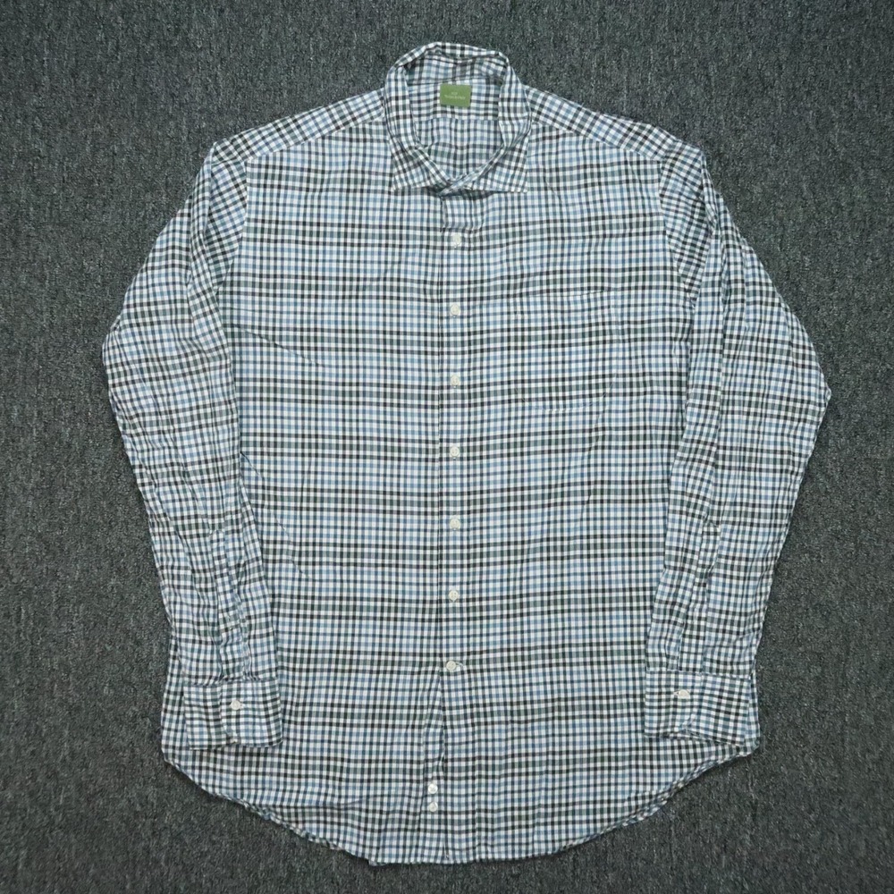 Sid Mashburn‎ Shirt Mens Extra Large White Blue Long Sleeve Button Up *